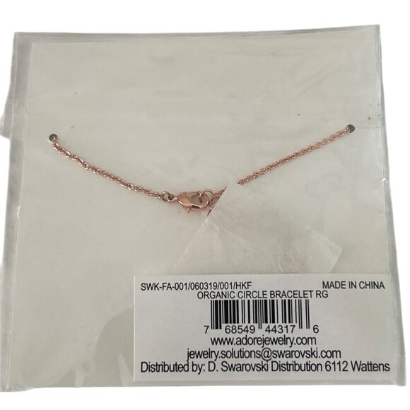Adore Rose Gold-Plated Swarovski Crystal Organic Circle Bracelet Adjustable - Picture 2 of 5